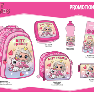 ست 12 در 1 کوله پشتی 46 سانتی Best Friends مدل Promotion Items 12 in 1 - Best Friends_کوله پشتی